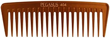 Pegasus MICOLOR 404, 7in Hard Rubber Wide Tooth Tall Styling Comb, Handmade, Seamless, Smooth Edges, Anti Static, Heat and Chemically Resistant, Wet Hair, Everyday Grooming Comb | Peines de goma dura - Gold by AmeliaBeauty
