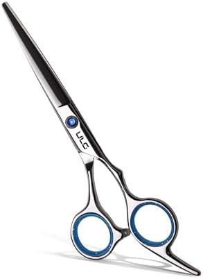 Hair Cutting Scissors, ULG Professional Hair Scissors 5.5 inch Right-Hand Razor Edge Barber Shears Salon Hair Cutting Shears Made of Japanese Stainless Steel, Hand Sharpened Blue by ULG