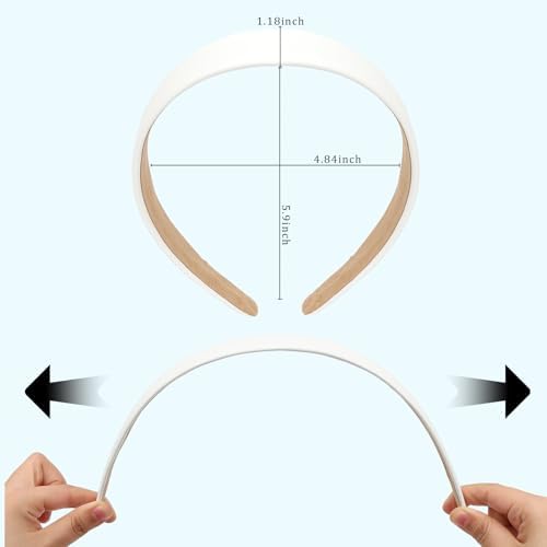 White Headband Faux Leather Thin Hairband Halloween Head Bands for Womens & Girls Hair Solid Simple Holiday Cosplay Head Bands Hair Accessories for Mothers Sisters - Image 5