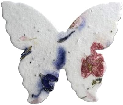 Wildflower Seed Paper Butterfly Shape - Large 3" - Set of 24 (56s Pink & Purple Petal) by OfTheEarth