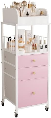 Makeup Organizer Storage Cart with Drawers Rolling Makeup Cart with Wheels by ZQUYAJ