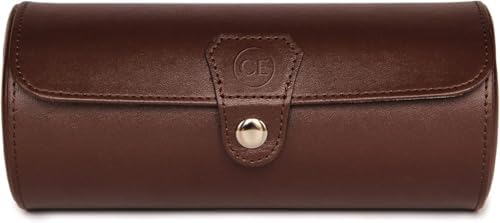 CASE ELEGANCE 3-Watch Travel Case Roll Organizer - Brown by CASEELEGANCE