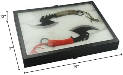 SE 16"x12"x2" Inch Glass Top Riker Display Box with Metal Clips - Deep Case for Jewelry, Gems, Stones, Coins, Stamps, Butterflies - Secure Closure, Polyester Filled - Image 6
