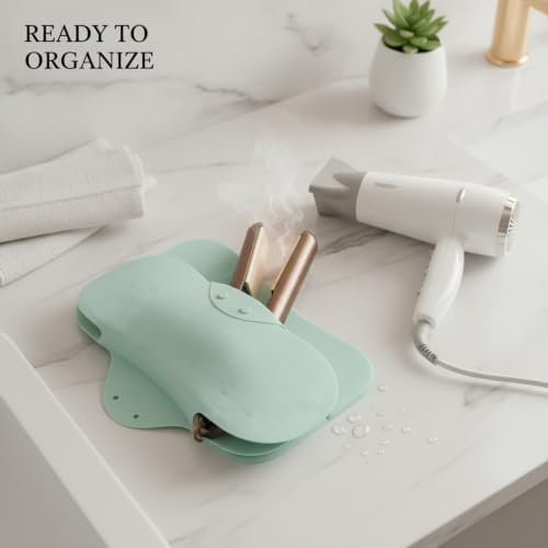 Silicone Heat Resistant Pouch for Hair Styling Tools, Travel Storage Bag for Curling Iron & Straightener, Portable Organizer Case - Image 2