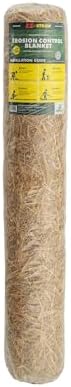 EZ Straw Grass Seed Germination and Erosion Control Blanket, 4 ft x 50 ft, Covers 200 sq ft – Protects and Assists in Grass Seed Growth by EZ+Straw