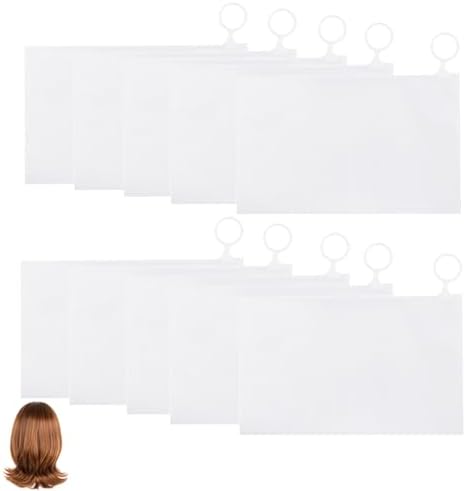 10 Pack Wig Storage Bags Transparent Hair Extensions Slider Bag Organizer Non-tangle Carry Pouch for Travel Packaging Human Hair Bundles Messy Bun Hair Piece Body Wave Bundles Hairpiece by Unknown