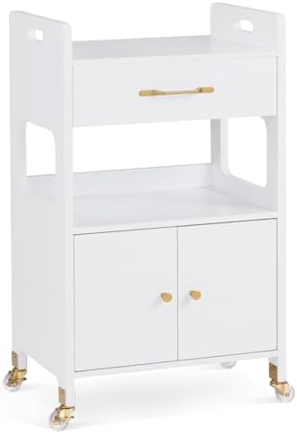 BarberPub Salon Trolley Cart with Magnetic Cabinet, Locking Wheels 2494 by BarberPub
