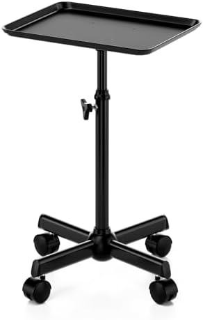 Salon Tray Cart Rolling Tray Trolley,Tattoo Dental Tray,Height Adjustable by LWADALN