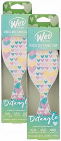 Wet Brush Kids Detangler Hair Brush | Midi Hearts Design | IntelliFlex Bristles | Pain-Free | Pack of 2 by WetBrush