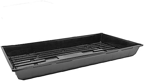 SUNPACK 10" x 20" Quad Thick Plastic Seed Starting Tray, Black, 2.5" (Pack of 10) - No Drainage Holes, Perfect for Greenhouse or Indoor Gardening - Ideal for Seedlings and Cuttings - Image 2