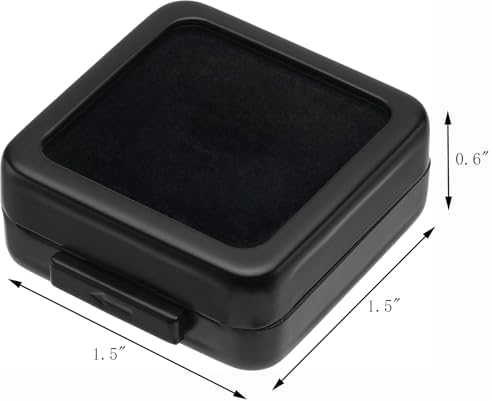 Glass Top Loose Diamond or Gemstone Display Box Case Holder Show Container Metal (Black Small) - Image 4