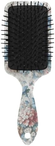 Blue Flowers Hair Brush, Soft Bristles Detangling Brush - Detangler Hairbrush Glides Through Tangles For All Hair Types (Wet Dry & Damaged Hair) - Image 2