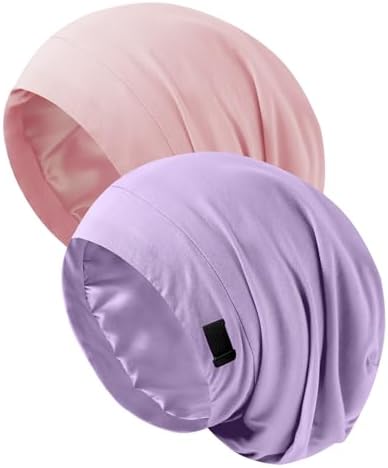 ZHENSILK Silk Bonnet for Sleeping Women, Adjustable Silky Satin Lined Sleep Cap, Silk Hair Wrap Slouch Beanie Hat by ZHENSILKFocusonhaircare