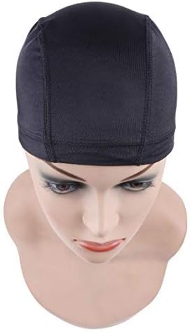 YANTAISIYU 2 Pcs/Lot Black Dome Cap Wig Caps Stretchy Wig Cap with Wide Elastic Band for Making Wig (Dome Cap M) - Image 4