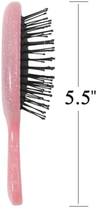 Toddler Detangler Pink Hair Brush Travel Detangling Brushes Women Valentines Day Best Gift Small For Baby Kids Pocket hairbrush Pro, for Curly Wet Dry Tangle Brus - Image 5