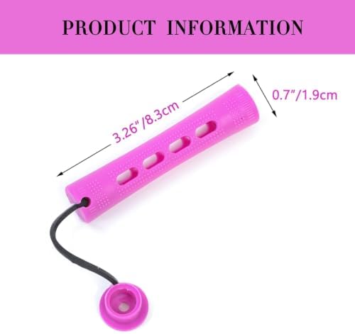 20pcs Perm Rods Set for Natural Hair Purple Plastic Cold Wave Rods Hair Curling Rollers with Steel Pintail Comb Rat Tail DIY Hairdressing Tools（20pcs Purple） - Image 4