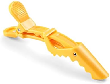 10pcs/set Multicolor Croc Clips Transparent Plastic Hairdresser Clip Hair Styling Sectioning Barrettes Professional Non Slip Alligator Clip Salon DIY Accessories Hairpins (10pcs-Yellow) - Image 5