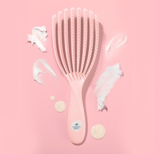 Nature Spell FlexiFlow Detangling Hair Brush, Flexible Strands, Pink - Image 5