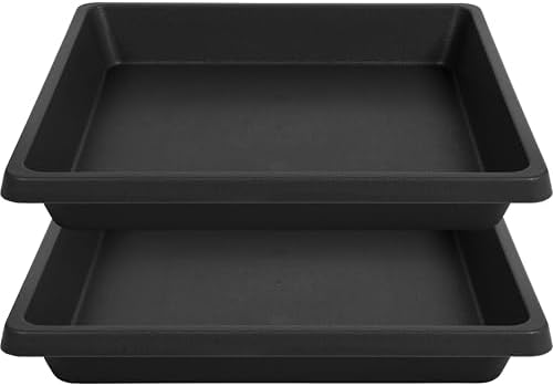 Square Plant Saucer 10 Inch 2 Pack 6 8 12 14 16 18 20 inch, Plant Drip Trays and Flower Pot Saucers, Plant Trays for Indoors No Holes, Plant Drainage Tray Saucers for Potted Plants by Unknown