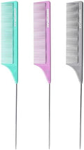 3 PCS Rat Tail Combs with Metal Pick for Braiding,Parting by GOODOFFERPLACE