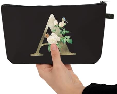 Deanfun Makeup Bag, Bride Bridesmaid A-Z Make Up Bag, Small Personalized Initial Letter 3D Printings Waterproof Cosmetic Bags for Women (A) - Image 7