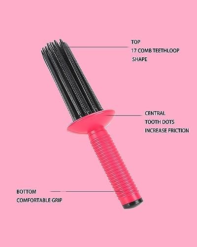 Hair Fluffy Styling Curler Curls Comb,Hair Curler Curling Make Up Brush Roller Tool Portable Comb Anti‑Slip Professional Round Hair Brush for Home Personal Use Travel - Image 2