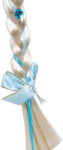 Golray Princess Dress Up Accessories Jewelry Play Toy Set for Girls with Headband Braid Wig, Crowns, Necklaces, Wands, Rings, Bracelets Gloves Princess Costume Accessories - Image 6