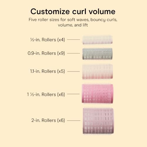 Conair Heatless Curls Hair Roller - 31 Count, Assorted sizes & Colors - Pink, Gray & Purple - Overnight Curl Rollers w/storage case - Image 4