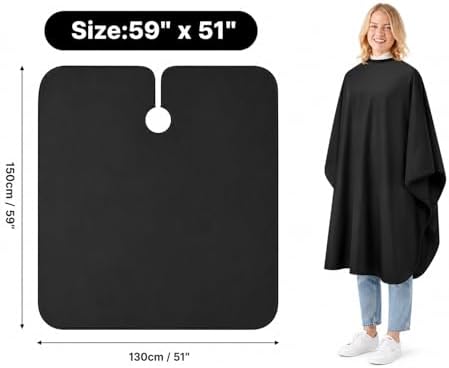 Waterproof Barber Cape 51"x59" Anti-Static Salon Cape with Adjustable Snap Closure for Hairdressing - Image 2