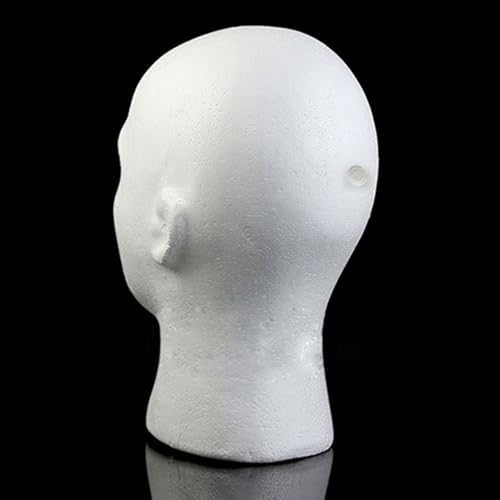 Male Foam Head Model, Foam Mannequin Head Model Wig Hair Hat Display - Male Mannequin Head Manikin Wig Glasses Hat Display Stand for Jewelry Wigs Scravat (White) - Image 5