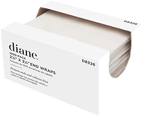 Diane by Fromm Jumbo End Wraps – Pack of 1000 Wraps for Styling Hair in Salon or at Home – Large – 2.5” x 4” – White – D8327 by Diane