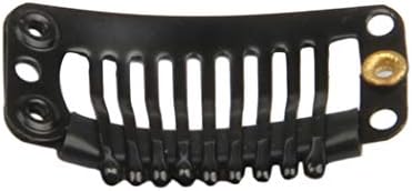 30pcs Snap Clips for Hair Extenisons 9 Teeth Wig Clips, Black - Image 3
