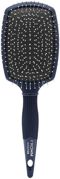Fromm Intuition Invigorating Detangler Brush, Wet & Dry Detangling Hair Brush with Metal Scalp Massaging Pins, Blue Anti-Static Brush All Hair Types, Flexible Cushion Base for Easy Detangling by Fromm