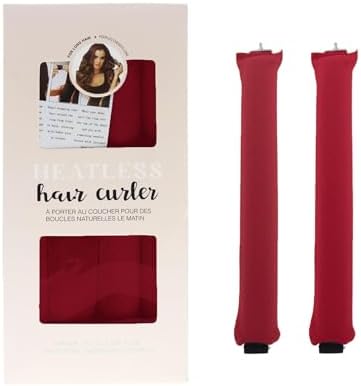 Overnight Hair Curlers Heatless Curls,SXWFYZ No Heat & Damage Velvet Curling Rods Hair Rollers for Long Short Hair Care Styling Tools(Wine Red 3PCS W/Silk Scarf) by Unknown