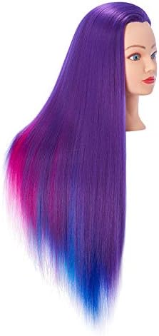 Hairingrid 26"-28" Mannequin Head Synthetic Fiber Hair Training Manikin - Image 3