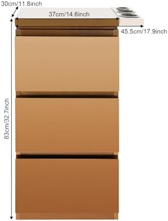 3-Drawer Barber Storage Cabinet - 201 Stainless Steel Hairdressing Tool Organizer with Hair Dryer Holder (17.9x11.8x32.7in) for Salon/Bathroom/Home (Rose Gold) - Image 3