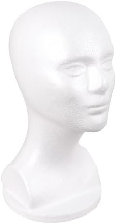 MapofBeauty Male Foam Mannequin Head Wig Making Styling Manikin Head, White by MapofBeauty