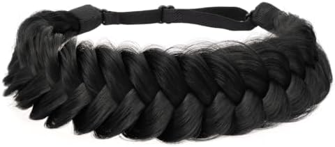 Synthetic Hair Braided Headband Classic Wide Strands Wedding Disorderly Fluffy Braids Wig Band Women Beauty Accessory - Image 6
