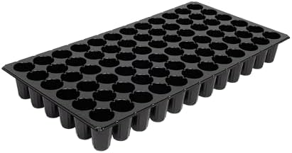 SUNPACK 21" x 11" Heavy Duty 72-Cell Circular Insert Tray, Black, 2.5" - Ideal for Greenhouses or Indoor Gardening - Holds Up to 72 Different Seeds by SUNPACK