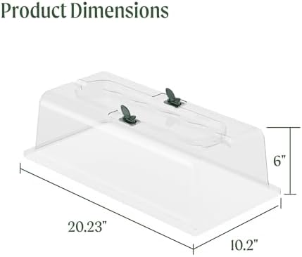 Vego garden Seedling Dome Cover 10" x 20" Food-Grade PET Plastic with Drip Irrigation & Vented Airflow for Seeds Growing Starting 8 Packs - Image 2