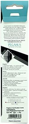 Pegasus 301, 7in Hard Rubber Heavy Barber Comb, Handmade, Seamless, Smooth Edges, Anti Static, Heat and Chemically Resistant, Wet Hair, Everyday Grooming Comb | Peines de goma dura - Black - Image 5