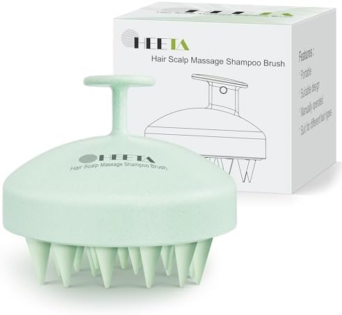 HEETA Wheat Straw Scalp Scrubber Shampoo Brush Massage Tool for Hair Growth by HEETA