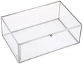 Hipiwe Vintage Glass Box with Lid Clear Jewelry Display Organizer, X-Large by Hipiwe
