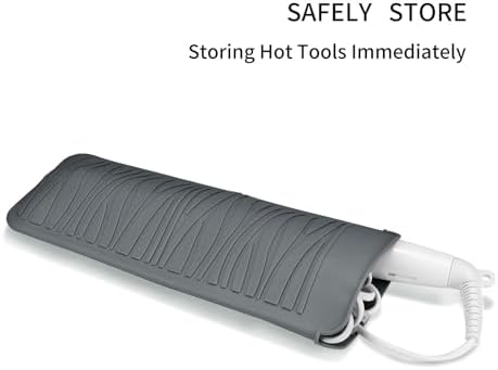 2 Pack Silicone Heat Resistant Travel Pouch for Straightener, Crimping Wand, Curling Wand, Flat Iron (Light Grey&Beige) - Image 4