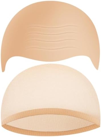 Bald Cap with Nylon Wig Cap, Standard Size for Halloween Cosplay by LLMSIX