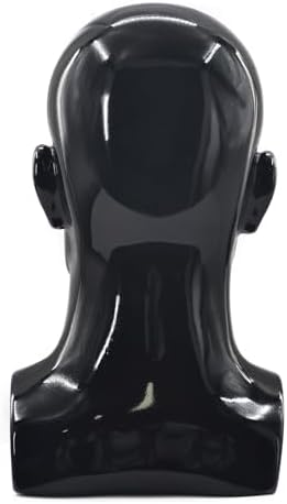 Male Mannequin Head Professional Manikin Head for Display Wigs Hats Headphone Mask Sunglasses Jewelry and Scravat Display Stand (L90-lianghei) - Image 3
