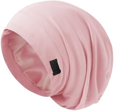 ZHENSILK Silk Bonnet for Sleeping Women, Adjustable Silky Satin Lined Sleep Cap, Silk Hair Wrap Slouch Beanie Hat by ZHENSILKFocusonhaircare