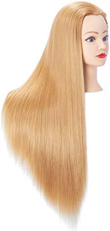 Hairingrid 26"-28" Mannequin Head Synthetic Fiber Hair Training Manikin - Image 3
