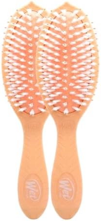 Wet Brush Go Green Coconut Oil Infused Detangling Hair Brush - Pain-Free Ultra-Soft Detangler Bristles Glide Through Tangles with Ease - Protects Against Split Ends (Pack of 2) by WetBrush