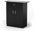 OmySalon Salon Storage Station, Barber Stations Beauty Salon Spa Equipment, Free Standing Cabinet with 1 Drawers, 1 Storage Cabinet, 6 Hair Dryer Holders for Hair Styling, Black by OmySalon
